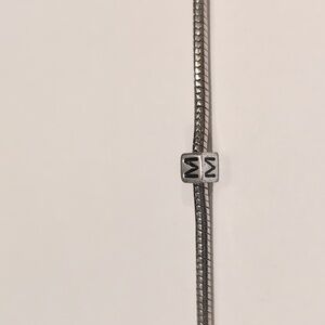 Silver M Spacer Charm‎ for Pandora Style Bracelet